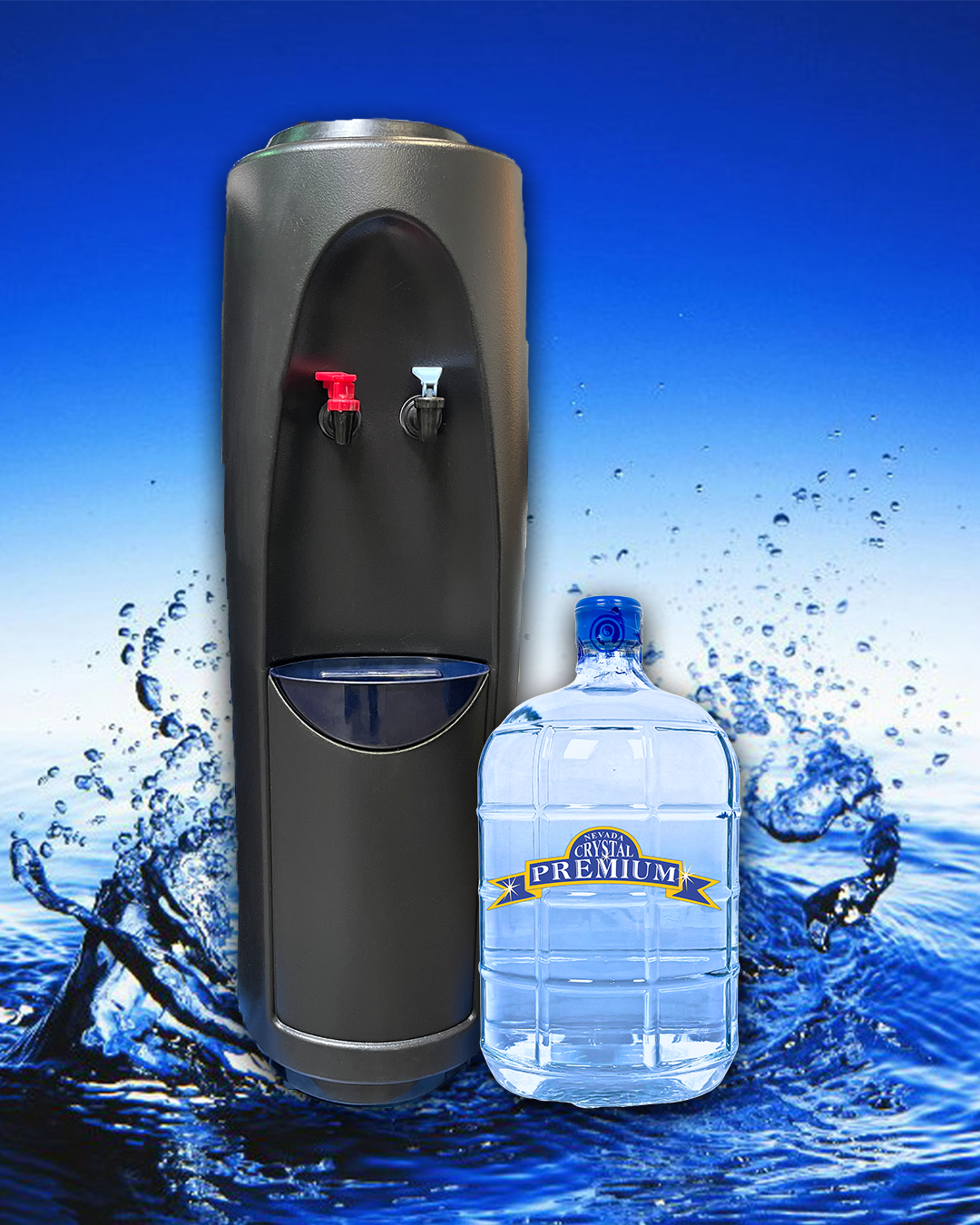 Black Hot & Cold Water Cooler Rental